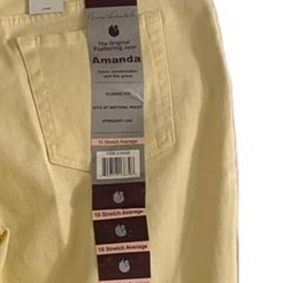 NWT Gloria Vanderbilt Amanda Women's Jeans Size 10 Yellow Stretch Average - Picture 4 of 6